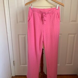 Muk Luks Women's Pink Diamond Sweater & Pants Set XS 97% Polyester